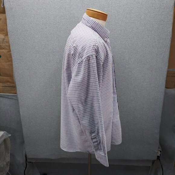 Jones New York Mens SZ 2XL Shirt Blue Purple Plaid Button Down Front - Picture 2 of 6
